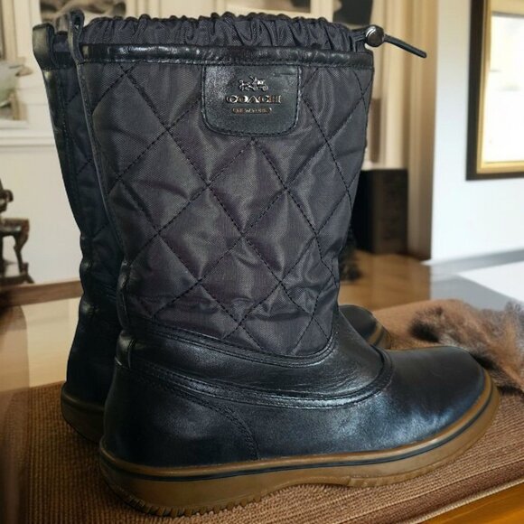 COACH SAMARA ( 7 ) Anline Black Leather with Quilted Upper Silver Hardware - Picture 1 of 12